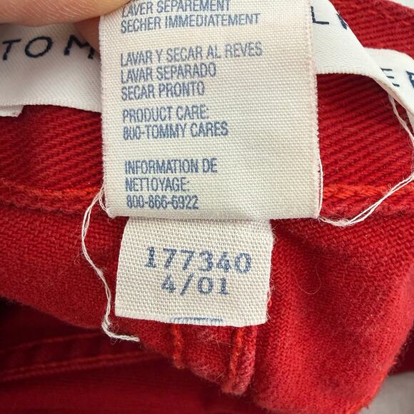 Vintage Tommy Hilfiger Red Straight Leg Jeans Women’s Size 14 (2001) - Picture 5 of 6